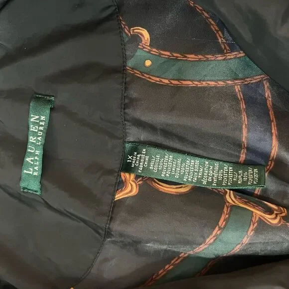 Lauren Ralph Lauren Black Quilted Mid-Length Hooded Puffer Coat Size 1X - Picture 8 of 9